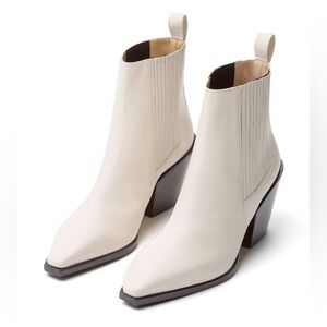 Aeyde Kate Nappa Leather Ankle Cowboy Creamy Boots